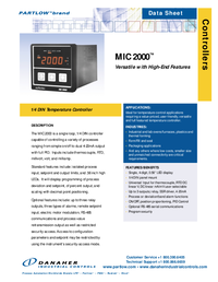 Thumbnail of document Data Sheet - MIC 2000 Process Controller